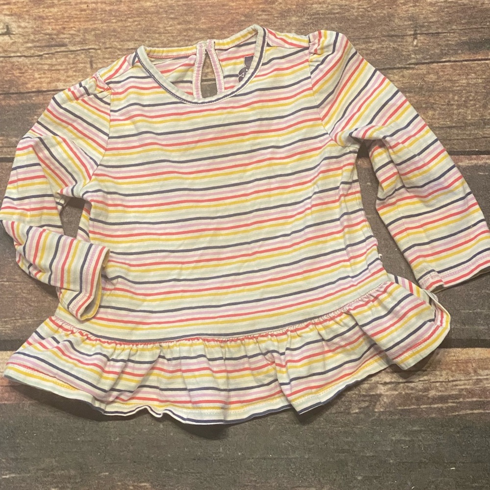 Baby GAP Striped Long Sleeve Ruffle Bottom Kids Top Size 18-24 Months